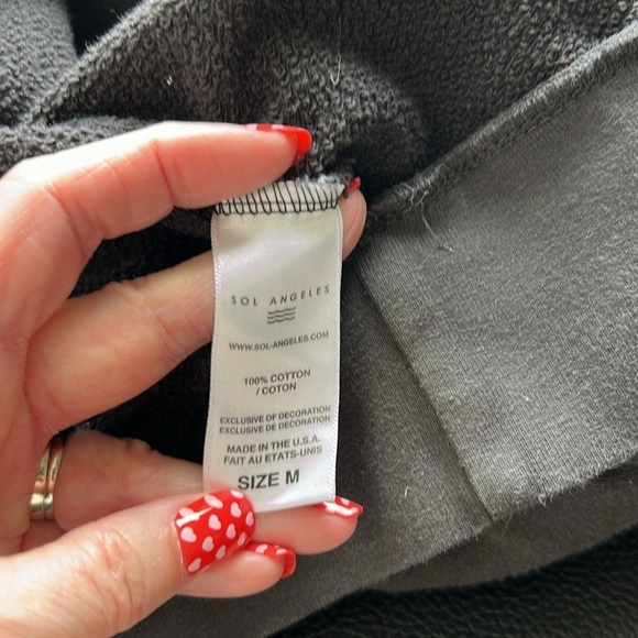 Anthropologie Sol Angeles LA FEMME Graphic Sweatshirt Grey Sz M - Picture 10 of 13